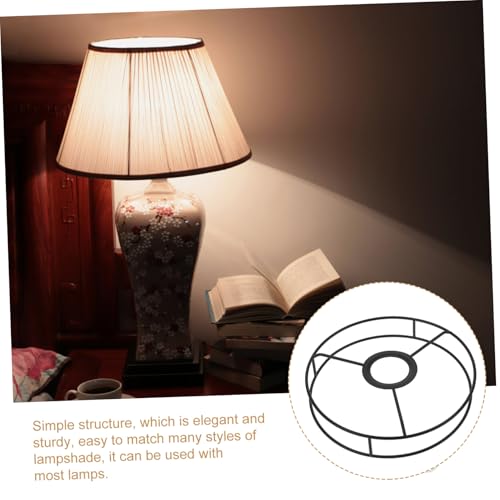 MUCKLILY Runder Lampenschirmrahmen für DIY Lampen Robuster Lampenschirm Halter Langlebiger Lampenständer für Tisch Deckenleuchten Einfacher Zusammenbau Schwarz MUCKLILY Runder Lampenschirmrahmen für DIY Lampen Robuster Lampenschirm Halter Langlebiger Lampenständer für Tisch Deckenleuchten Einfacher Zusammenbau Schwarz von MUCKLILY