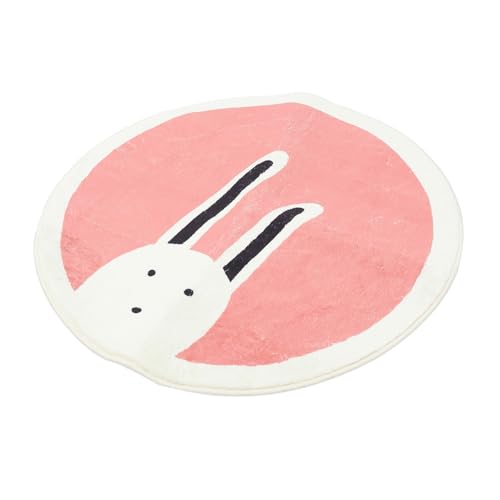 MUCKLILY Runder Teppich Für Kinderzimmer Cartoon Tierdesign 60cm rutschfest Pflegeleicht Gemütlich Spielmatte Für Junge Mädchen Krabbelunterlage Dekorativ von MUCKLILY