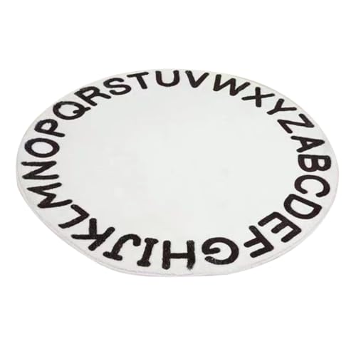 MUCKLILY Runder Teppich mit Buchstaben rutschfest Waschbar Weicher Kinderzimmerteppich Hautfreundlich Leicht Dekorativ für Schlafzimmer und Wohnzimmer MUCKLILY Runder Teppich mit Buchstaben rutschfest Waschbar Weicher Kinderzimmerteppich Hautfreundlich Leicht Dekorativ für Schlafzimmer und Wohnzimmer von MUCKLILY