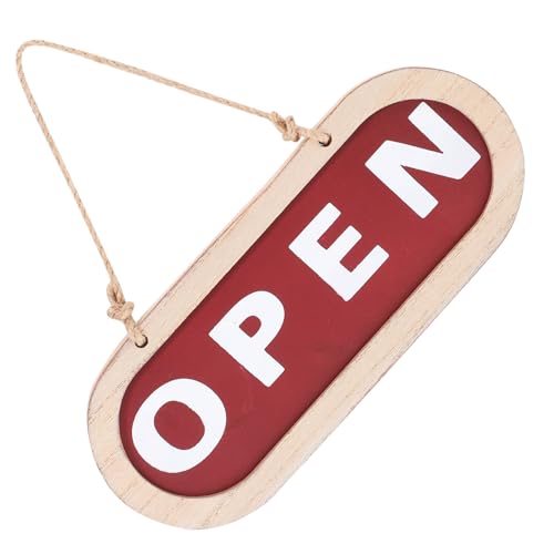 MUCKLILY Rustikales Holzschild Doppelseitig mit Aufhänger Open Closed Geschäftsschild für Tür Fenster Beidseitig Verwendbar für Restaurants Bars Shops und Büros zur Statusanzeige von MUCKLILY