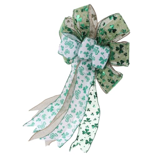 MUCKLILY St Patricks Day-Ornamente Für Baum Kleeblatt-Schleife Für Kranz Fliegende Außendekoration Irische Feiertagsdekor Grün Und Weiß Künstlich Groß Handwerk MUCKLILY St Patricks Day-Ornamente Für Baum Kleeblatt-Schleife Für Kranz Fliegende Außendekoration Irische Feiertagsdekor Grün Und Weiß Künstlich Groß Handwerk von MUCKLILY