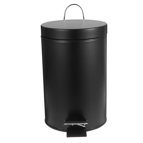 MUCKLILY Schwarzer Müllbehälter mit Pedal und Deckel Runder Matte Abfalleimer für Küche und Bad Langlebiger zur Einfachen Mülltrennung und Geruchsdichten Entsorgung MUCKLILY Schwarzer Müllbehälter mit Pedal und Deckel Runder Matte Abfalleimer für Küche und Bad Langlebiger zur Einfachen Mülltrennung und Geruchsdichten Entsorgung von MUCKLILY