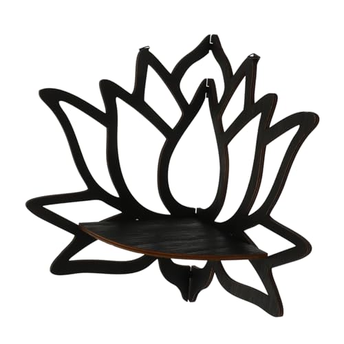 MUCKLILY Schwebendes Wand-eckregal aus Holz mit Lotus-Muster Dekoratives Holzregal für Schlafzimmer Stabiles Langlebiges Design Installieren zur Präsentation von Kristallen und Pflanzen MUCKLILY Schwebendes Wand-eckregal aus Holz mit Lotus-Muster Dekoratives Holzregal für Schlafzimmer Stabiles Langlebiges Design Installieren zur Präsentation von Kristallen und Pflanzen von MUCKLILY