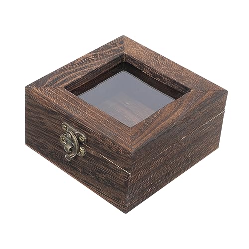 MUCKLILY Shadowbox Vitrine für Insektenexemplare Retro Holzkasten mit Deckel und Abschließbarem Schloss für Sammler Präsentation von Schmetterlingen von MUCKLILY