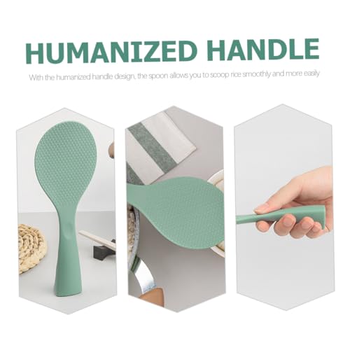 MUCKLILY Silikon Reislöffel Stehend Leicht und Robust Antihaftbeschichtet Kompakte Ergonomischer Griff Küchenkochlöffel Für Reisservieren Und Sauberes Abstellen von MUCKLILY