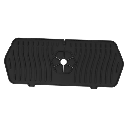 MUCKLILY Silikon Wasserhahn Matte Spritzschutz Küchenspüle Absorbierendes Polster Wiederverwendbar Wasserdichtes Splash Pad Für Waschbecken Bad Badezimmer Rv Schwarz von MUCKLILY