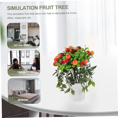 MUCKLILY Simulierte Obst Bonsai Pflanze Künstlich Realistisch Aussehend Langlebig Pflegeleicht Deko für Büro Wohnzimmer Tischdekoration von MUCKLILY