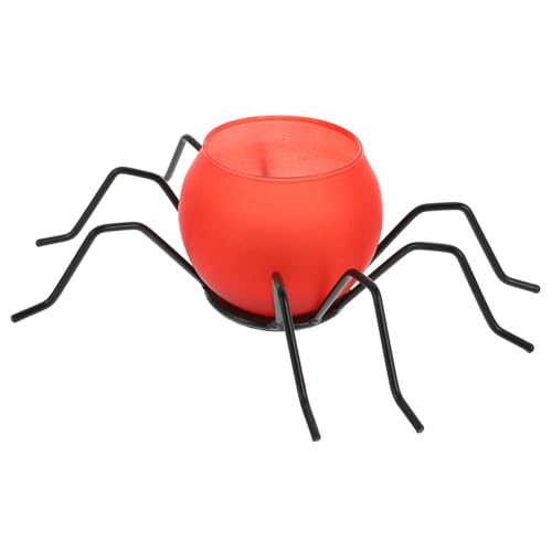 MUCKLILY Spinnen-kerzenhalter Halloween Deko Spinnenkerzenständer für Party Tischdekoration Rostrot Kleiner Kerzenhalter Kerzenbehälter für Wohnzimmer Badezimmer Büro von MUCKLILY