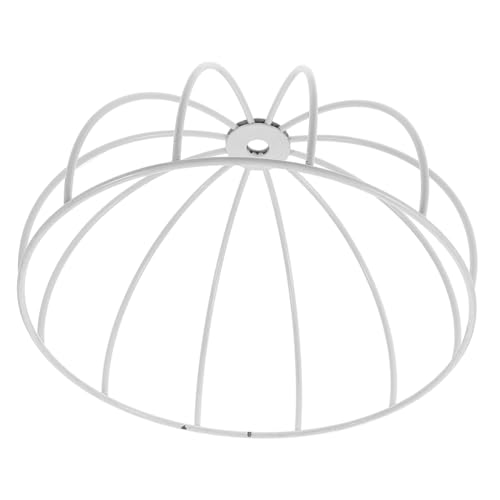 MUCKLILY Stabiler DIY Lampenschirmrahmen aus Metall Retro Design Klassischer Lampenschirm Halter für Tisch Schreibtischlampen Langlebig und Formbeständig Weiß Ø Höhe von MUCKLILY
