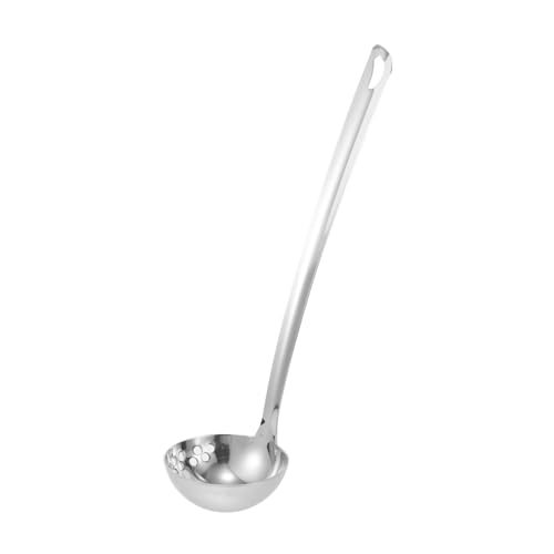 MUCKLILY Suppenkelle mit Sieb Multifunktionale Küchenhilfe für Heißes Wasser Soßen und Fondue Küchengerät Platzsparend und Einfach zu Reinigen von MUCKLILY