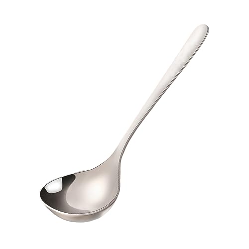 MUCKLILY Suppenlöffel mit Langem Griff Langlebig und Lebensmittelecht für Suppen Hot Pot und Saucen Glänzendes Küchenbesteck Silber MUCKLILY Suppenlöffel mit Langem Griff Langlebig und Lebensmittelecht für Suppen Hot Pot und Saucen Glänzendes Küchenbesteck Silber von MUCKLILY