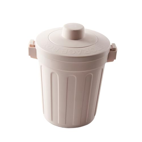 MUCKLILY Tisch Mülleimer mit Deckel Mini Desktop Abfalleimer aus Langlebigem PP Kunststoff Kompakter Müllbehälter für Zuhause Wohnzimmer Küche und Büro Lichtgrau von MUCKLILY