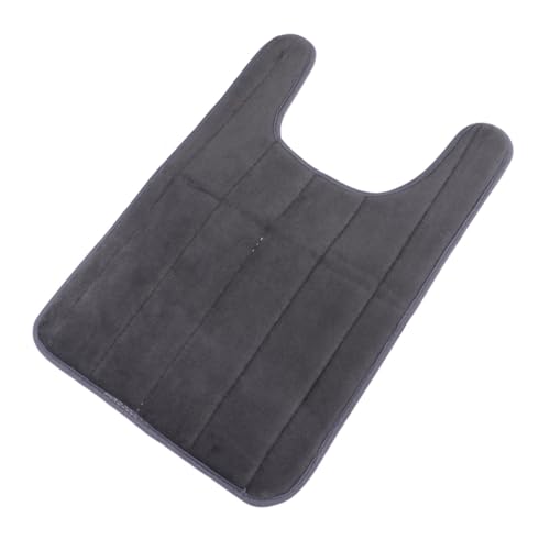 MUCKLILY U Förmige Memory Schaum Badematte Rutschfester Toilettenvorleger Dunkelgrau Waschbar Badezimmerteppich von MUCKLILY
