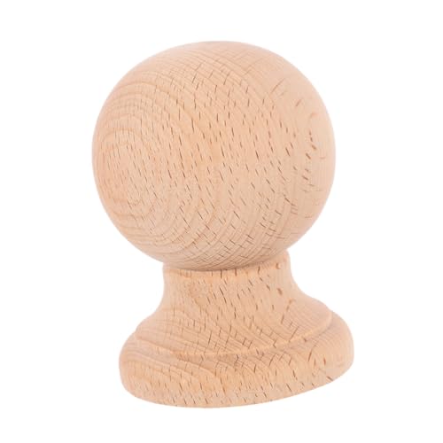 MUCKLILY Unbehandelte Massivholz-finials Römisch Geschnitzt Dekorative Holzspindeln für Bettsäulen Stabile Innendekoration Natürlicher Holz-Look DIY Möbelverzierung von MUCKLILY