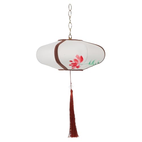 MUCKLILY Vintage Ufo Stofflampenschirm Stabiles Design Weiches Warmes Licht Asiatischer Stil Dekorative Pendelleuchte für Chinesische Restaurants Wohnzimmer Flur Einfache Montage von MUCKLILY