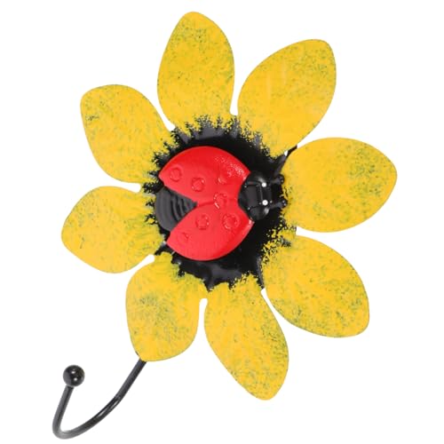 MUCKLILY Wandhaken Blumenform Gelb Robuster Garderobenhaken für Mäntel Taschen Handtücher Einfache Montage Vielseitiger Wandaufhänger für Küche Bad Flur Dekoratives Wanddekor von MUCKLILY