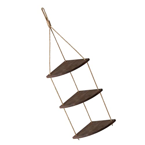 MUCKLILY Wandregal Hanfseil Dekoratives Eckregal für Blumentöpfe und Langlebig Vintage Design für Wohnzimmer und Schlafzimmer für Ästhetische Raumgestaltung von MUCKLILY