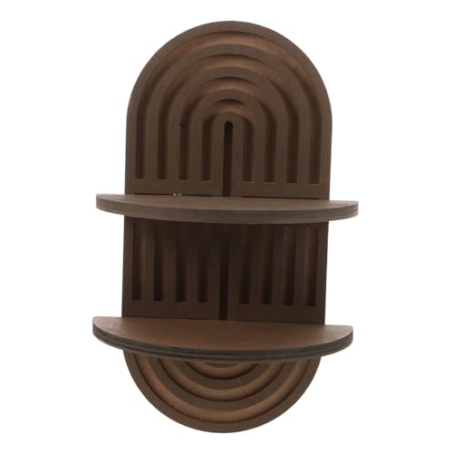 MUCKLILY Holz Wandregal Mit Gewölbter Form Zweischichtiges Boho-Regal Wandmontage Regal Für Dekorationen Bücher Oder Pflanzen Moderne Wanddekoration Für Wohnzimmer Schlafzimmer von MUCKLILY