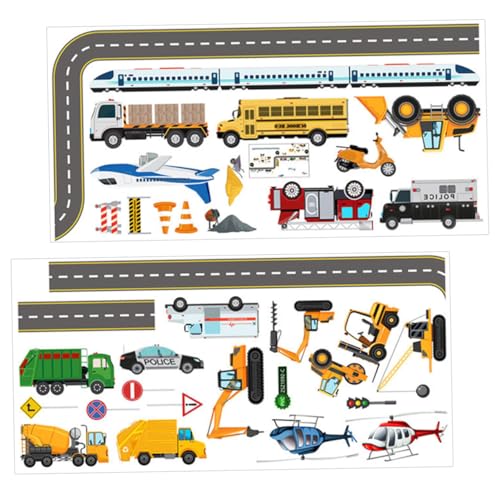 MUCKLILY Wandsticker Verkehrsampel und Bagger Kinderzimmer Dekoration Selbstklebend Abziehbar für Wände Farbenfrohes DIY Wandtattoo für Jungen Mädchen von MUCKLILY