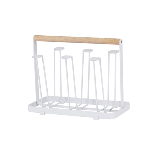 MUCKLILY Weinglasregal mit Holzablage Weißer Glasständer für Weingläser Platzsparender Einfacher Gläserhalter Trocken und Aufbewahrungsorganizer für Küche Bar Hotel und Zuhause MUCKLILY Weinglasregal mit Holzablage Weißer Glasständer für Weingläser Platzsparender Einfacher Gläserhalter Trocken und Aufbewahrungsorganizer für Küche Bar Hotel und Zuhause von MUCKLILY