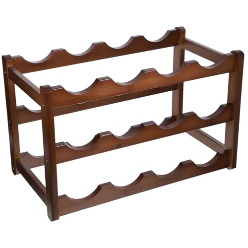 MUCKLILY Weinschrank Weinregalschrank Weinregale Gestell Weinflaschenregal Weinregal Kleiner Weinhalter- Kleines Weinregal Weindisplayhalter Halter Für Whiskyflaschen Bambus von MUCKLILY