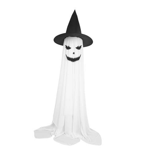 MUCKLILY Wetterfeste Halloween Garten Deko Leuchtender Stehender Geist mit Fernbedienung Spukhaus Vorgarten Party Dekoration Robustes Outdoor Gruseliges Gespenst für Rasen und Veranda von MUCKLILY