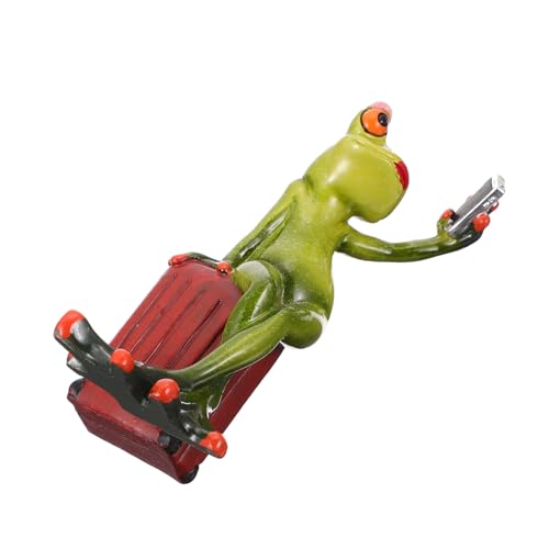 MUCKLILY Wetterfeste Resin Froschfigur als Gartendeko und Wohnaccessoire Detailreiche Lebendige Tisch Teichdekoration für Innen Außenbereiche für Outdoor Partys von MUCKLILY