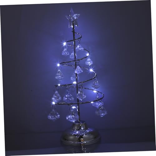 MUCKLILY Wrought Iron Kristall Weihnachtsbaum Nachttischlampe Mittlere Silberfarbene Tischdeko Leuchtender Miniatur Weihnachtsbaumschmuck für Festliche Wohnraumbeleuchtung MUCKLILY Wrought Iron Kristall Weihnachtsbaum Nachttischlampe Mittlere Silberfarbene Tischdeko Leuchtender Miniatur Weihnachtsbaumschmuck für Festliche Wohnraumbeleuchtung von MUCKLILY