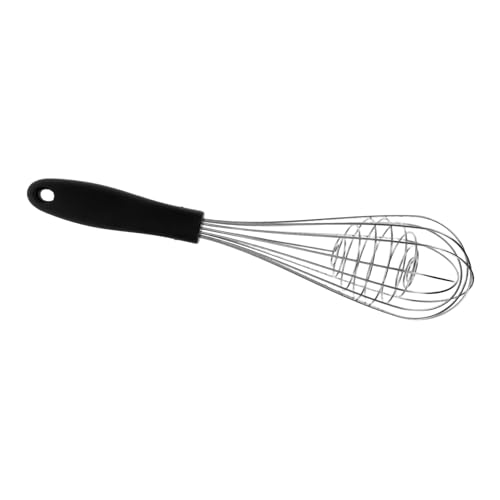 MUCKLILY manueller Schneebesen Küchen-Eierschläger Eierschläger aus Edelstahl Backen-Ei-Schläger manueller Mixer Rührei-Rührer Teigmilch-Ei-Mixer Handmixer Kunststoff Black von MUCKLILY