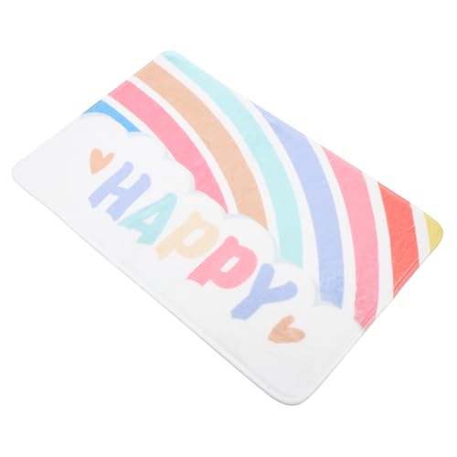 MUCKLILY rutschfeste Badematte mit Langsamem Rückprall Saugfähiger Badezimmerteppich aus Atmungsaktivem Polyester Rutschfester Bodenmatte für Innenbereiche Bunte Regenbogenoptik als von MUCKLILY