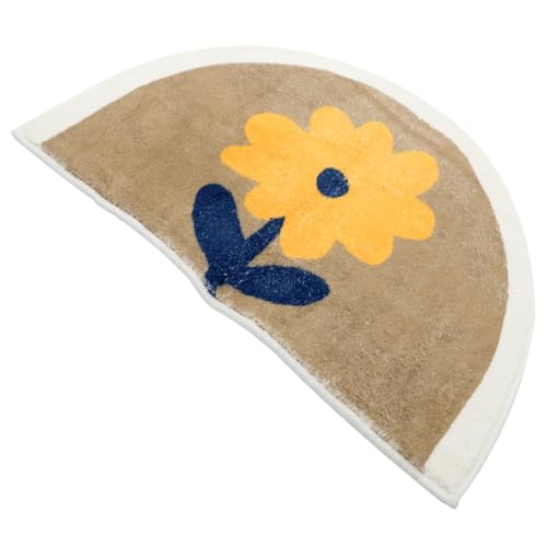 MUCKLILY rutschfeste Badezimmermatte Halbkreisförmig Dicke Weiche Mikrofaser Badematte Saugfähiger Haushaltsfußmatte Dekorativer Badteppich Waschbar und Sicher für Familie und Gäste von MUCKLILY