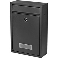 32 cm Wandbriefkasten Schwarz Postkasten Zeitungsrolle Mailbox Letterbox Stahl von MUCOLA