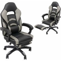 Gaming Stuhl Bürostuhl Racing Stuhl Schreibtischstuhl Drehstuhl Chefsessel Schalensitz Gamingstuhl Sportsitz PC Stuhl Grau von MUCOLA