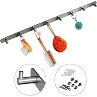 Mucola - Garderobe 8 Haken Wandgarderobe Kleiderhaken Hakenleiste Türgarderobe Edelstahl von MUCOLA