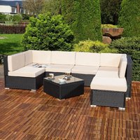 Mucola - Lounge Sitzgarnitur Sitzgruppe Rattan Gartenmöbel Gartenset Sitzgruppe Terrasse von MUCOLA