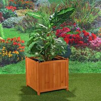Mucola - 2x 50cm Garten Blumenkübel aus Holz Pflanzkasten Blumentrog Übertopf eckig neu von MUCOLA