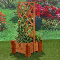 Mucola - 2x Rosenbogen + Pflanzkübel Pergola Spalier Blumenkübel Rankhilfe Torbogen Holz von MUCOLA