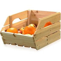 Mucola - 3er Set Obstkiste mit Griffen Stapelkiste Massivholz Holzkisten Kartoffelkiste Apfelkisten Weinkisten Mucola - 3er Set Obstkiste mit Griffen Stapelkiste Massivholz Holzkisten Kartoffelkiste Apfelkisten Weinkisten von MUCOLA