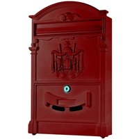 Mucola - Briefkasten Antik Wandbriefkasten Briefkastenanlage Mailbox Letterbox Rot von MUCOLA