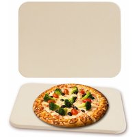 Pizzastein Brotbackstein Steinofen Cordierit 30x38 cm Beige Gasgrill Pizza Stone für knusprigen Boden Küchen Zubehör Grillzubehör Italienische Art von MUCOLA