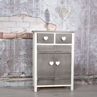 Mucola - Schrank Sideboard Kommode Anrichte Highboard Beistellschrank weiß grau Shabby von MUCOLA