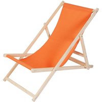 Mucola - Strandliege Holz Liegestuhl Gartenliege Sonnenliege Strandstuhl - klappbar - Orange von MUCOLA
