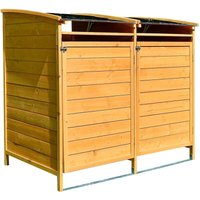 Mülltonnenbox braun Doppelbox Mülltonnenverkleidung Mülltonne 240L Mülltonnenhaus Gartenbox Gerätebox Gerätehaus Holz Anbau Gerätehaus von MUCOLA