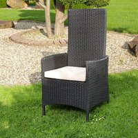 Rattansessel Sessel Stuhl Garten hochlehner Kissen Balkon Sitzmöbel schwarz 2er von MUCOLA