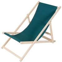 Strandliege Holz Liegestuhl Gartenliege Sonnenliege Strandstuhl - klappbar - Grün von MUCOLA