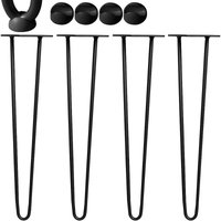 Mucola - Tischbeine 4er Set Hairpin Leg Haarnadelbeine Tischgestell Tisch Tischkufen Legs Esstisch Harpins Tischbein 2 Streben Schwarz - 30 cm von MUCOLA