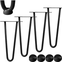 Tischbeine 4er Set Hairpin Leg Haarnadelbeine Tischgestell Tisch Tischkufen Legs Esstisch Harpins Tischbein 2 Streben Schwarz - 60 cm von MUCOLA