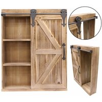 Wandschrank Schiebetür Wandregal Spiegel Braun Hängeschrank Wandboard Hängend Schrank Regal Vitrine Badschrank von MUCOLA