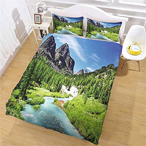 MUCXBE Kinder Bettwäsche Set Für Jungen Teenager Mädchen Bettwaren 3D Gedruckt Tal Flusslandschaft Soft Mikrofaser Bettbezug 135x200cm Mit Reißverschluss + 2 Kissenbezug 80x80cm MUCXBE Kinder Bettwäsche Set Für Jungen Teenager Mädchen Bettwaren 3D Gedruckt Tal Flusslandschaft Soft Mikrofaser Bettbezug 135x200cm Mit Reißverschluss + 2 Kissenbezug 80x80cm von MUCXBE