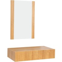 Flurmöbel geriffelt mit Spiegel und Schublade Hängend Korridormöbel Farbe Eiche Alba Modell Amira Flurmöbel geriffelt mit Spiegel und Schublade Hängend Korridormöbel Farbe Eiche Alba Modell Amira von MUEBLES BONITOS